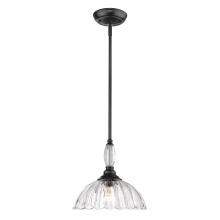Golden 6952-M BLK-CLR - Audra 1 Light Pendant in Matte Black with Clear Glass Shade