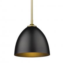 Golden 6956-S OG-BLK - Zoey Small Pendant in Olympic Gold with Matte Black Shade