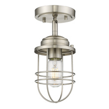 Golden 9808-SF PW - Seaport Semi-Flush in Pewter