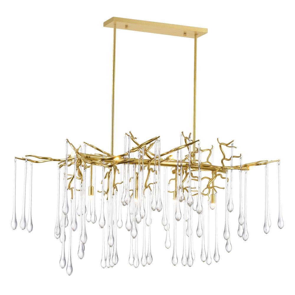 Anita 10 Light Chandelier With Gold Leaf Finish