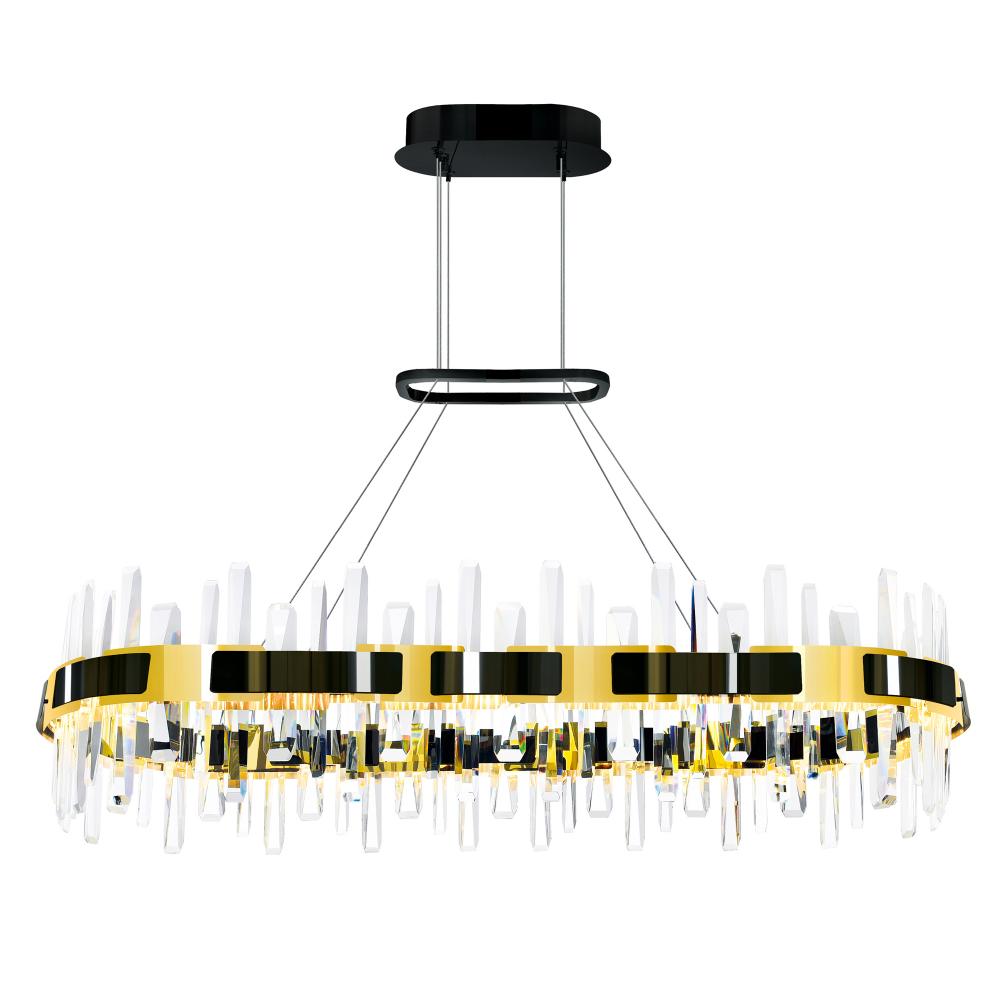 Aya LED Integrated Pearl Black Chandelier