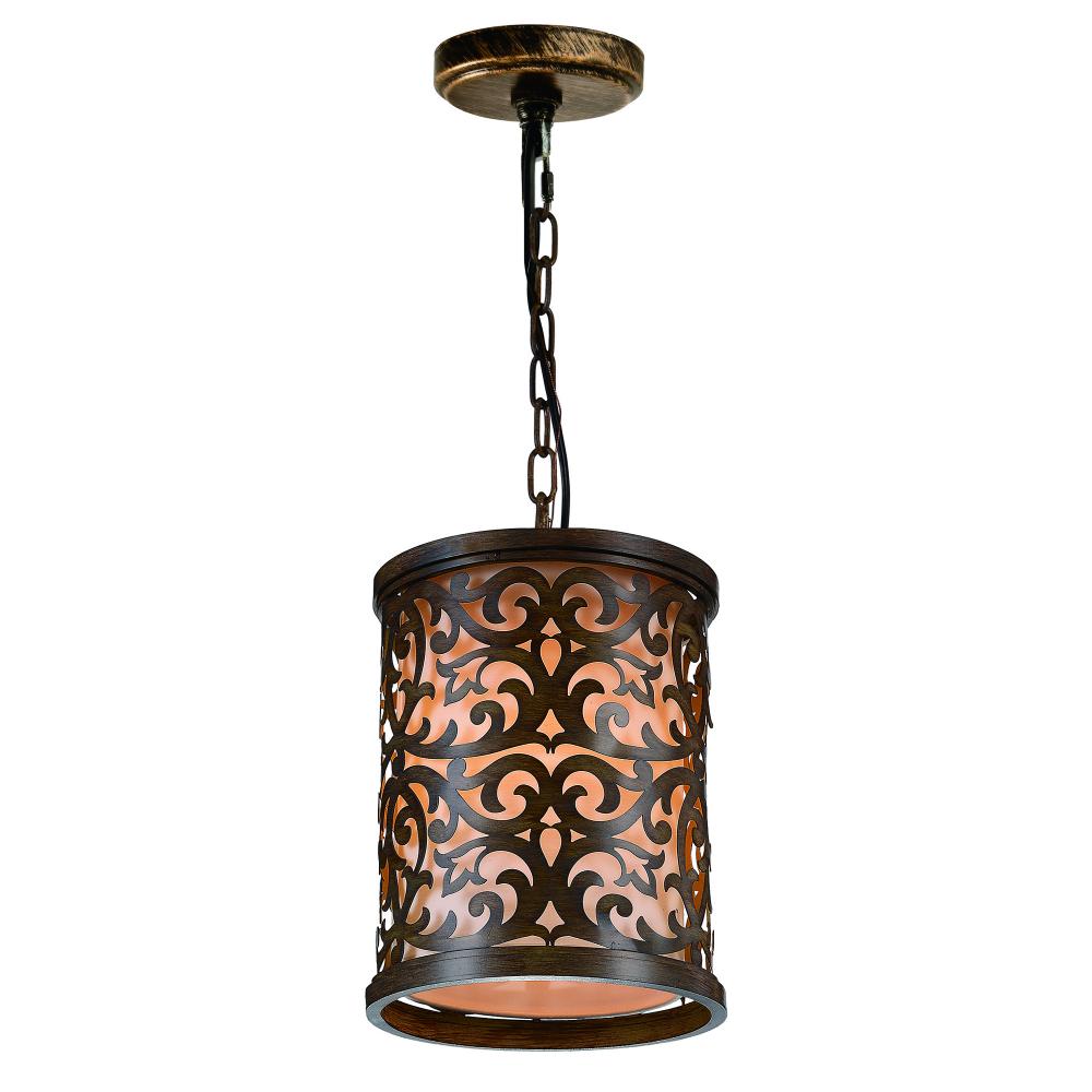 Nicole 1 Light Drum Shade Mini Pendant With Brushed Chocolate Finish