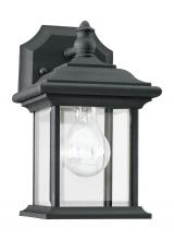 Generation Lighting 85200-12 - Wynfield traditional 1-light outdoor exterior wall lantern sconce downlight in black finish with cle