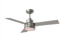 Generation Lighting 3JVR44BSD - Jovie 44" Dimmable Indoor/Outdoor Integrated LED Indoor Brushed Steel Ceiling Fan with Light Kit