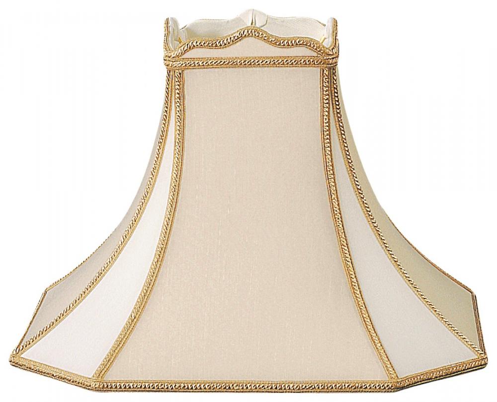 Honey Beige and Off White Designer Lampshade with Fancy Top