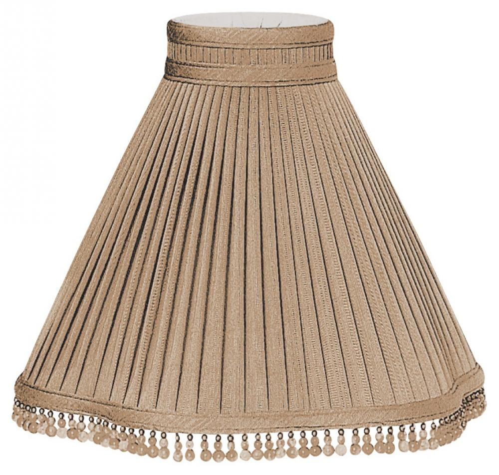 Pleated Designer Lampshade with Beaded Trim