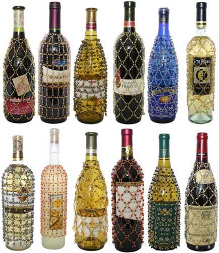 Beaded Wine Bottle Covers -Complete Set of 12