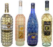 Royal Designs, Inc. BC-6A134B3 - Beaded Wine Bottle Covers -Set#1 - 4 Styles