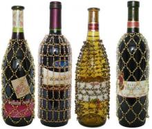 Royal Designs, Inc. BC-6A256B4 - Beaded Wine Bottle Covers -Set#2  4 Styles
