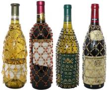 Royal Designs, Inc. BC-6B1265 - Beaded Wine Bottle Covers -Set#3  4 Styles