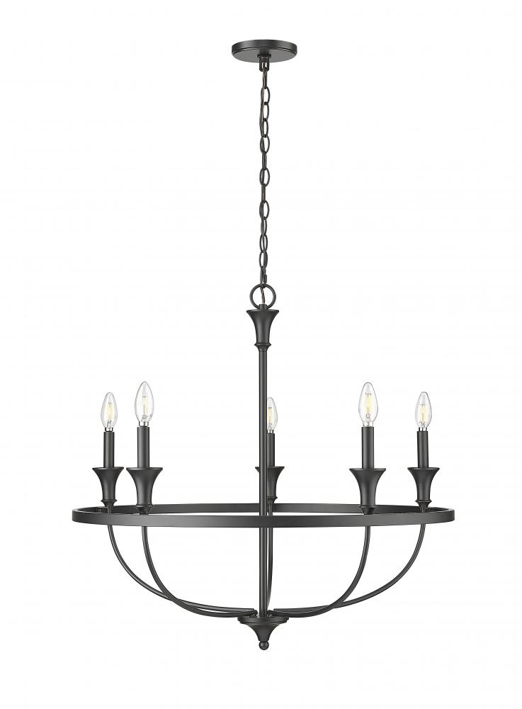 Emery 5-Light Chandelier Ceiling Light Matte Black