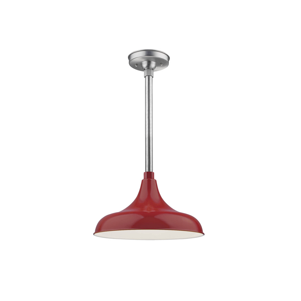 R Series 1-Light Modified Warehouse Shade Satin Red