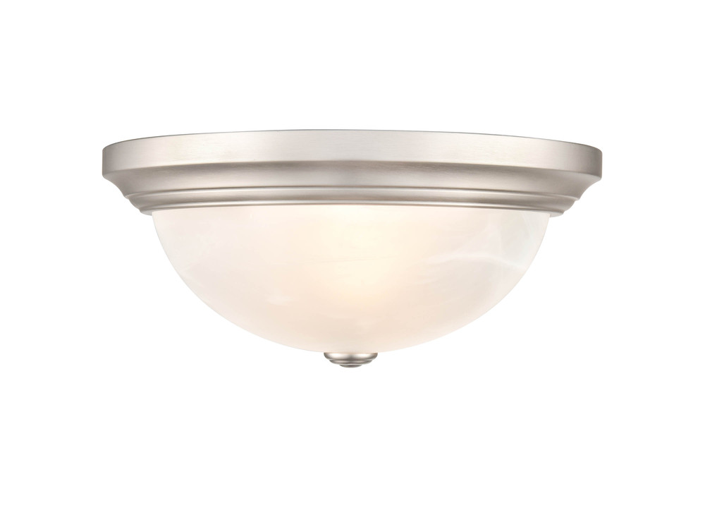 2-Light Flushmount Ceiling Light Satin Nickel