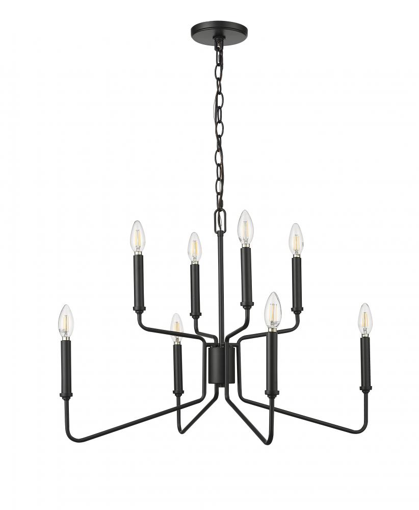 Raven 8-Light Chandelier Ceiling Light Matte Black