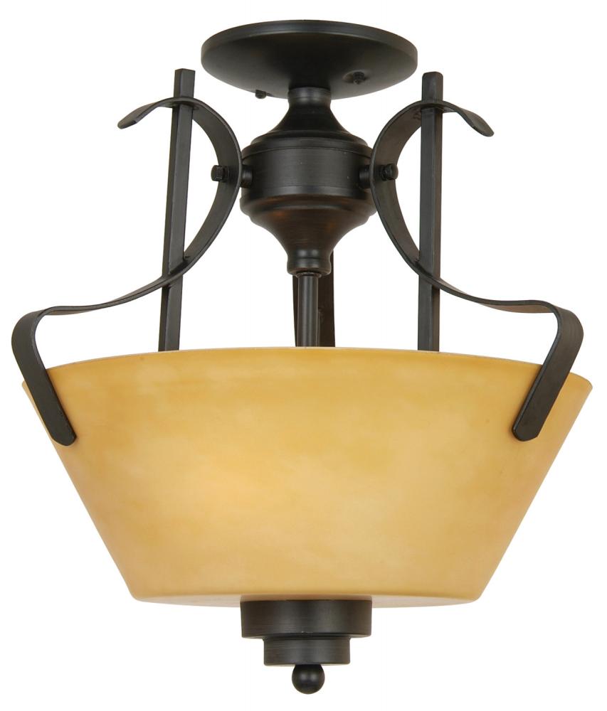 Bronze Bowl Semi-Flush Mount