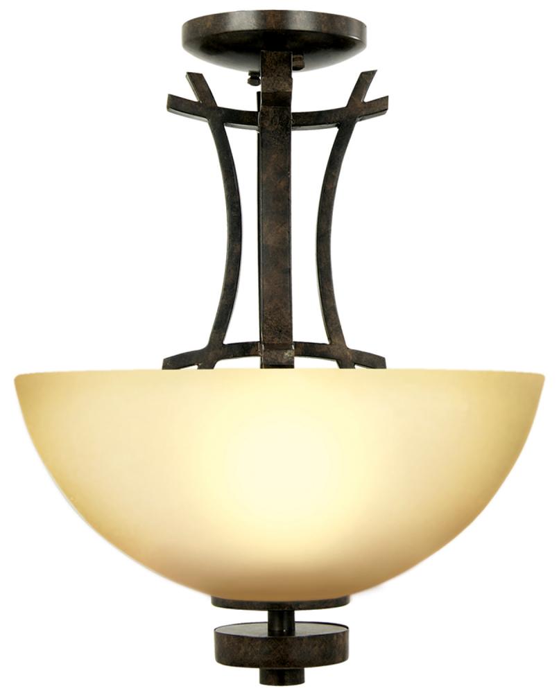 Bronze Bowl Semi-Flush Mount