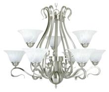 Yosemite Lighting 8739-3+6SN - Nickel Up Chandelier