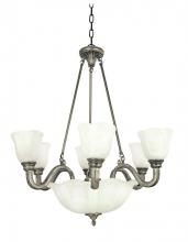 Yosemite Lighting 92130-6+3SN - Nickel Up Chandelier