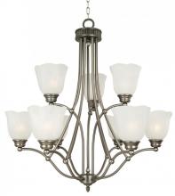 Yosemite Lighting 92139-3+6SN - Nickel Up Chandelier