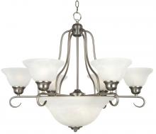 Yosemite Lighting 92239-3+6SN - Nickel Up Chandelier