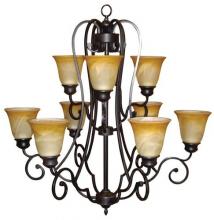 Yosemite Lighting 93839-3+6VB - Bronze Up Chandelier