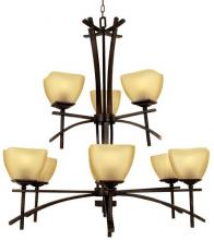 Yosemite Lighting 94639-3+6VB - Bronze Up Chandelier