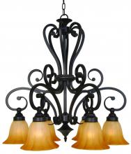 Yosemite Lighting 94836R-6VB - Bronze Down Chandelier