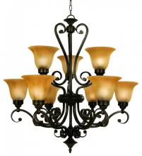 Yosemite Lighting 94839-3+6VB - Bronze Up Chandelier