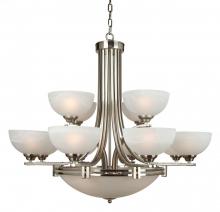 Yosemite Lighting 98330-4+8+3SN - Nickel Up Chandelier