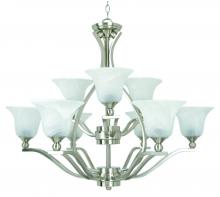 Yosemite Lighting 9939-3+6SN - Nickel Up Chandelier