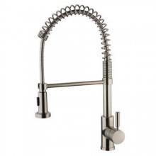 Yosemite Lighting YP2814A-BN - Single Handle Pull out Kitchen Faucet with 2FT extended hose No pop up drain included Brush Nickel F