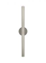 Visual Comfort & Co. Modern Collection KWWS10727AN - The Ebell Large Damp Rated 2-Light Integrated Dimmable LED Wall Sconce in Antique Nickel