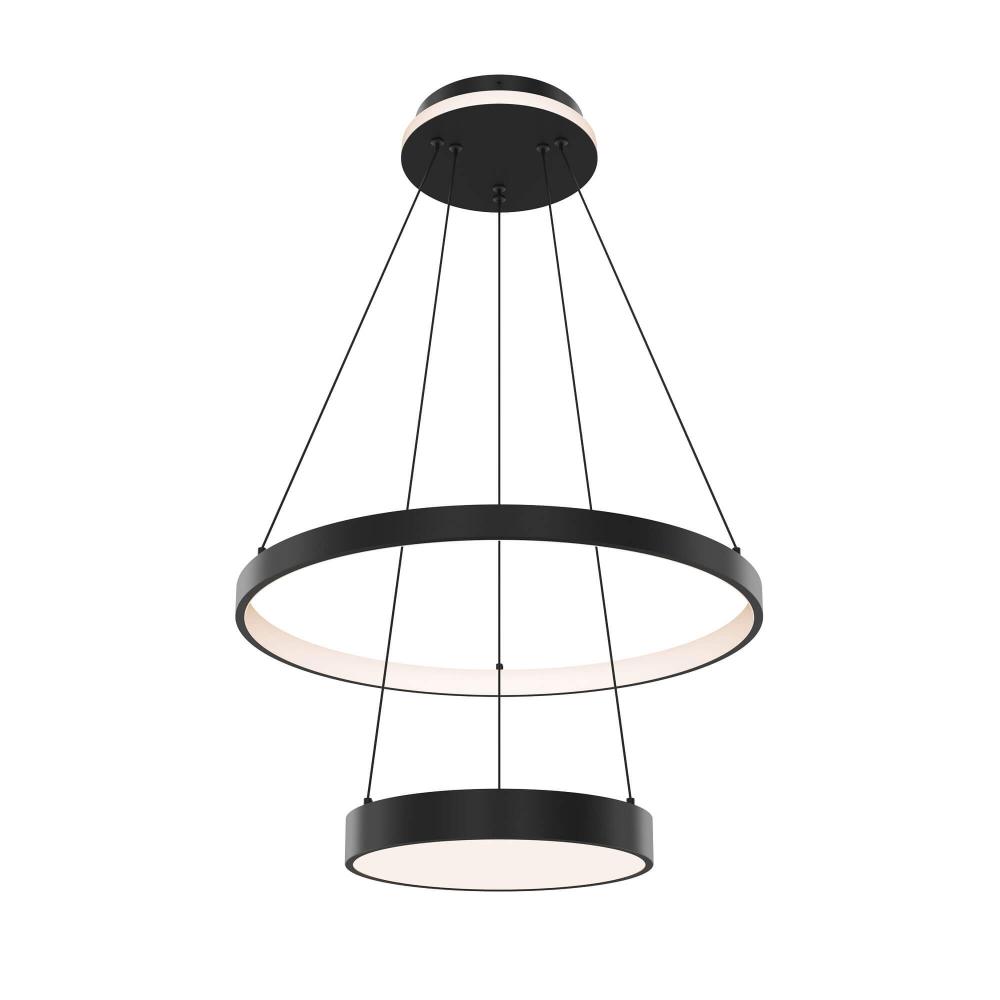 Two-tier 20-inch pendant, two-zone lighting with a lit canopy