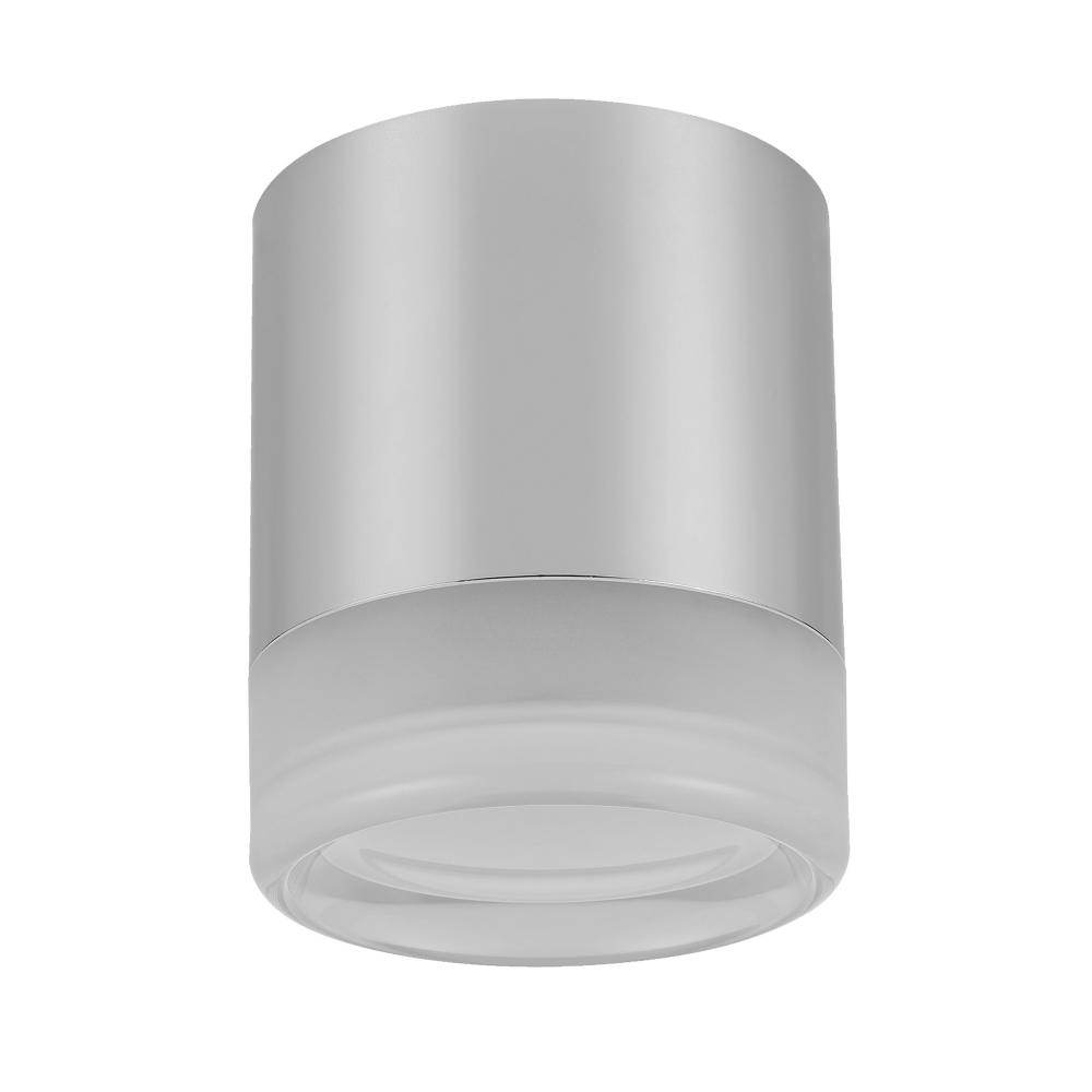 15W Flush Mount in Polished Chrome w/ Clear & Frosted Acrylic Diffuser