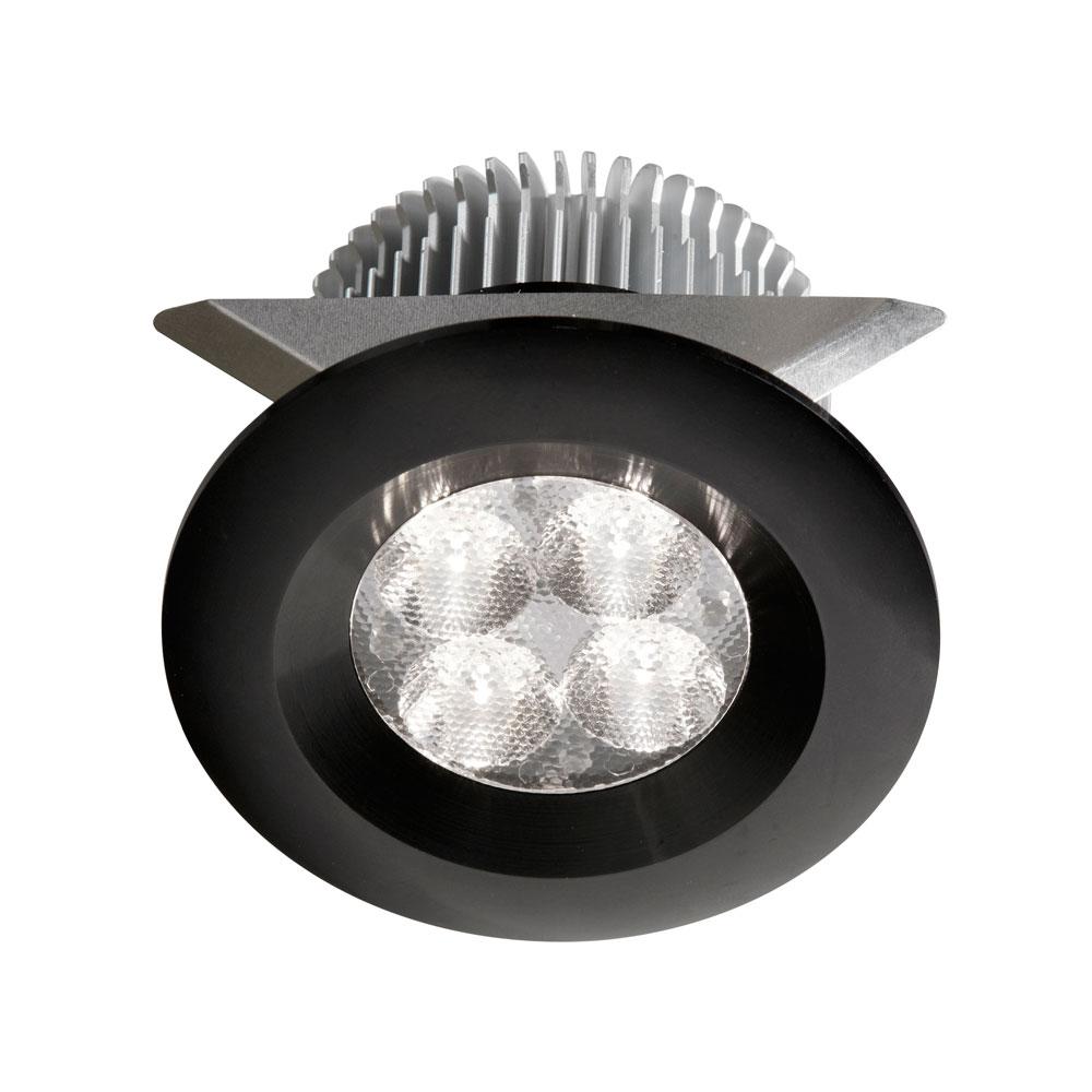 Black 2x4W 3000K, CRI80+, 25° beam, 24VDC input with Male Connector, 18" Lead wire, D70xH50 mm