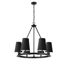 Dainolite CLB-306C-MB-797 - 6LT Incandescent Chandelier, MB w/ BK Shades