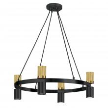 Dainolite CRL-248C-MB-AGB - 8 Light Chandelier in Matte Black & Aged Brass