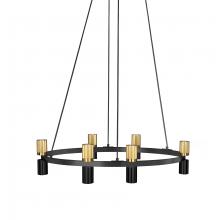 Dainolite CRL-3612C-MB-AGB - 12 Light Chandelier in Matte Black & Aged Brass