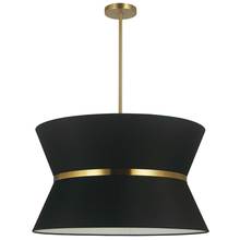 Dainolite CTN-244C-AGB-797 - 4 Light Incandescent Chandelier, Aged Brass with Gold Ring Black Shade