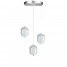 Dainolite PRI-1222LEDP-PC - 21W Multi Light Pendant in Polished Chrome w/ Clear Pattern Acrylic