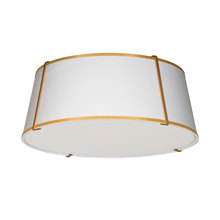 Dainolite TRA-224FH-GLD-WH - 4LT Trapezoid Flush Mount, GLD with WH Shade
