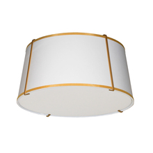 Dainolite TRA-3FH-GLD-WH - 3LT Trapezoid Flush Mount, GLD with WH Shade