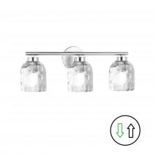 Dainolite VLA-213W-PC-CLR - 3 Light Polished Chrome Vanity w/ Clear Water Glass