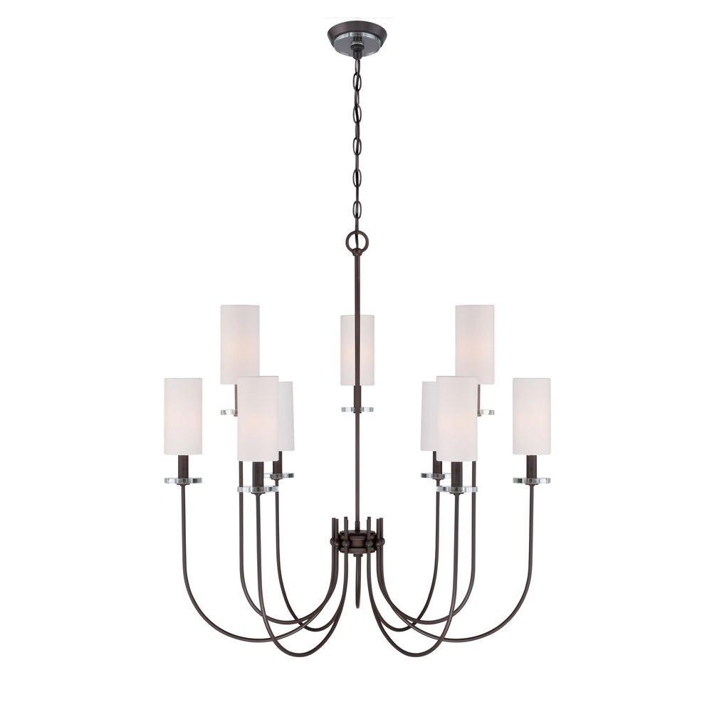 Monroe Collection 9-Light Bronze Chandelier