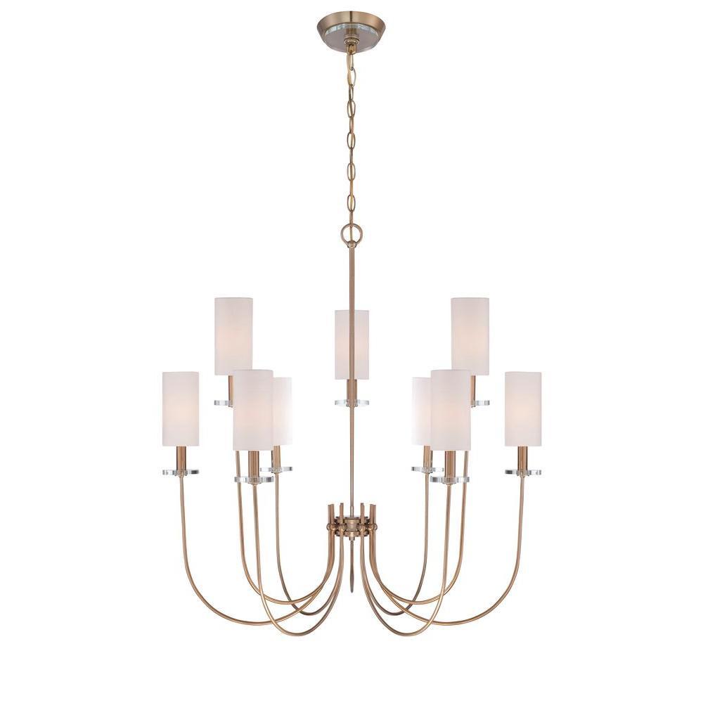 Monroe Collection 9-Light Satin Gold Chandelier