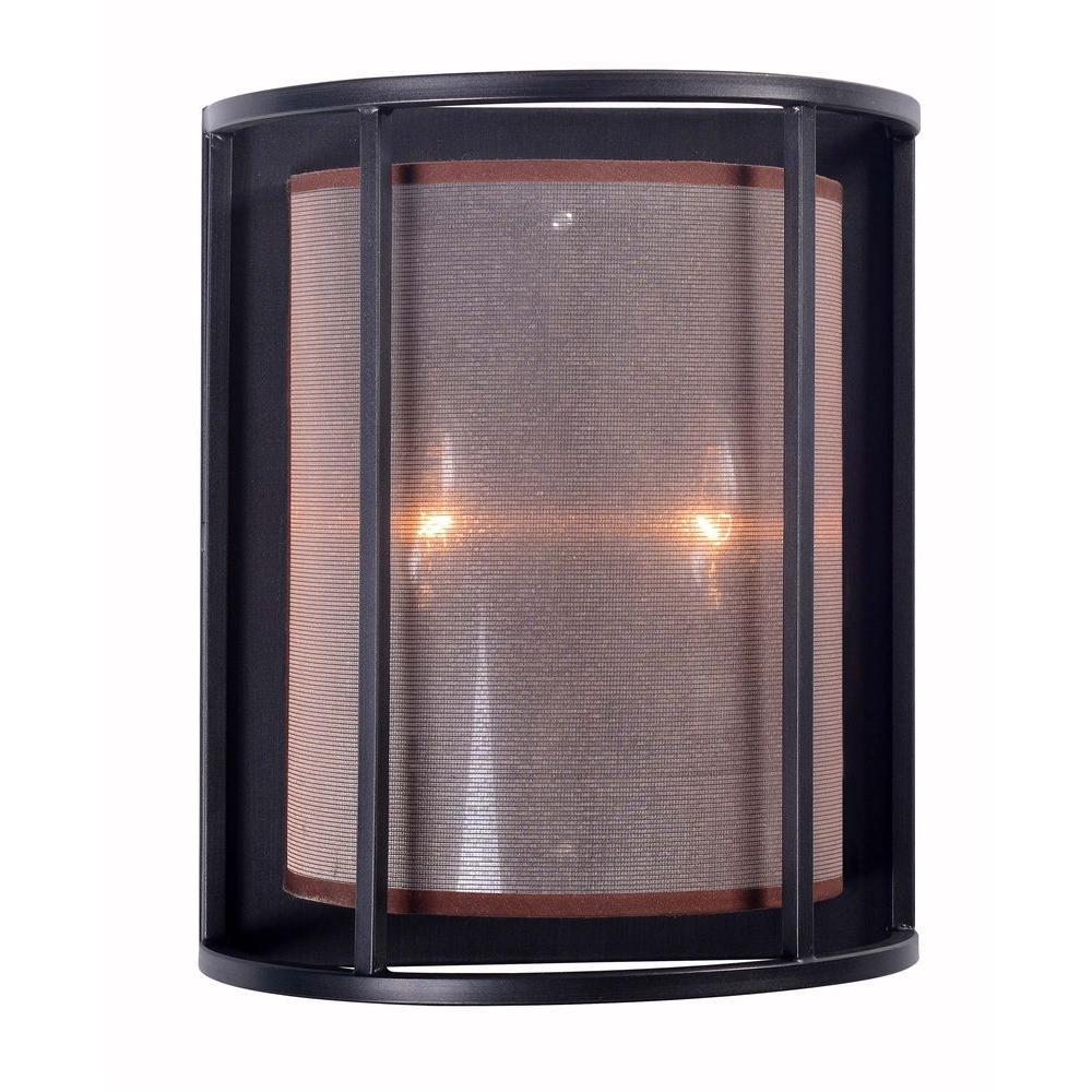 Aria Collection 2-Light Oil Rubbed Bronze Indoor Wall Sconce