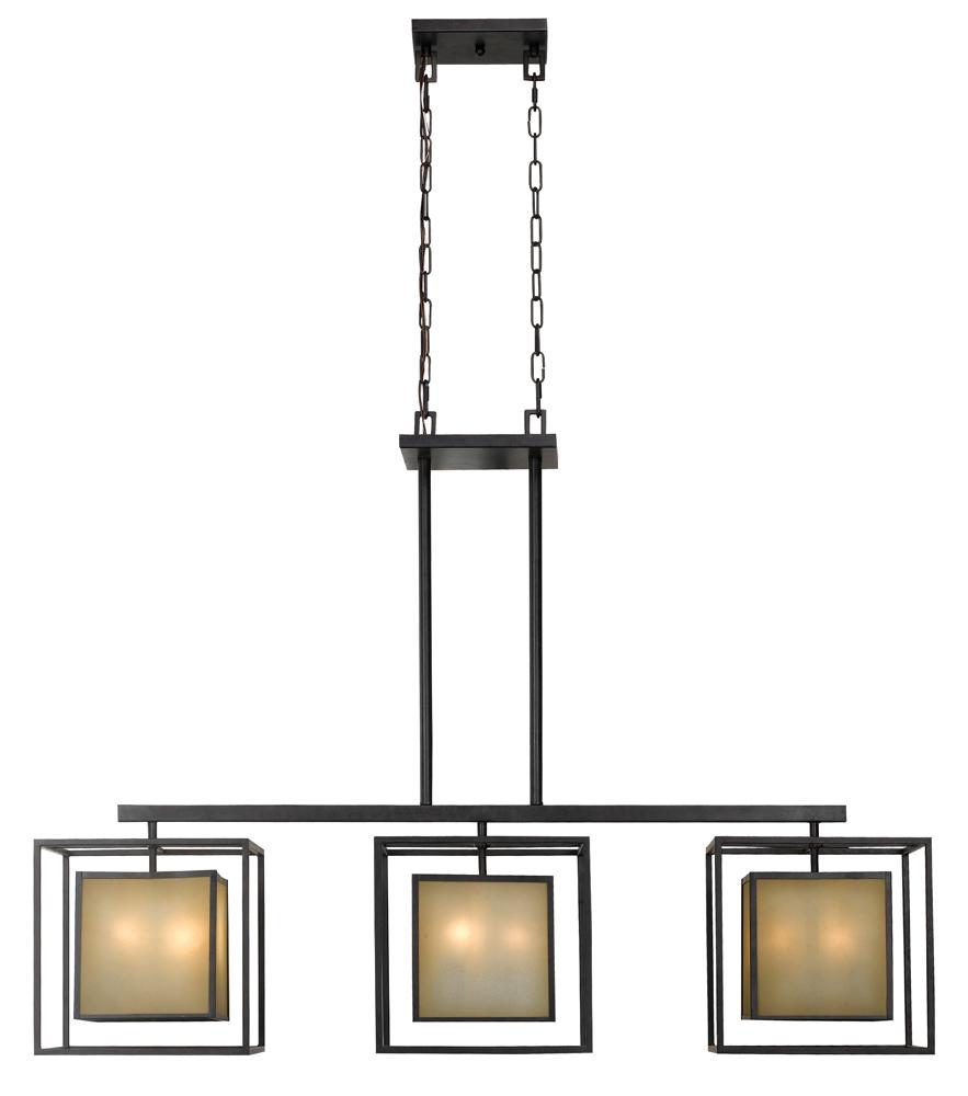 Hilden Collection 120 in. 9-Light Aged Bronze Hanging Island Light