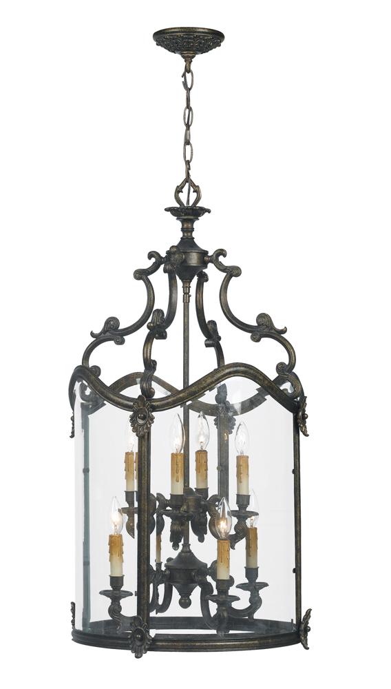 Venezia Collection 8-Light French Bronze Hanging Foyer Pendant