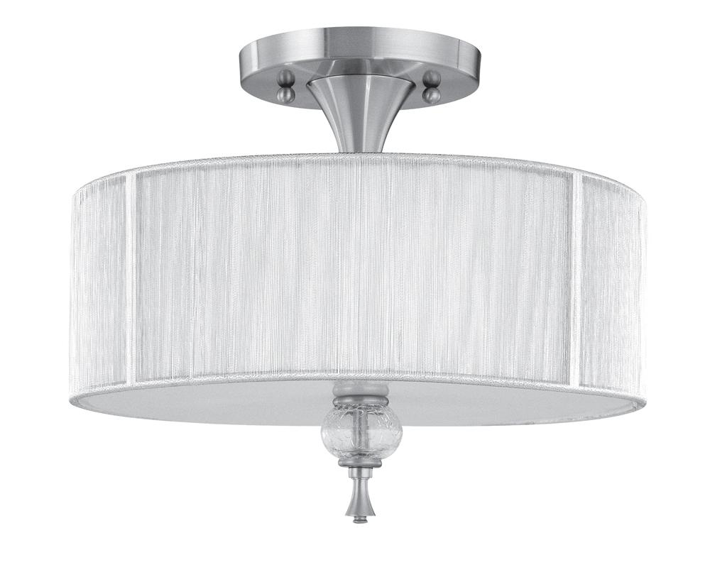 Bayonne Collection 3-Light Brushed Nickel Ceiling Semi-Flush Mount Light Fixture