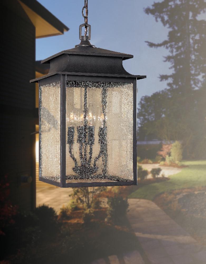 Sutton Collection 4-Light Rust Outdoor Hanging Lantern